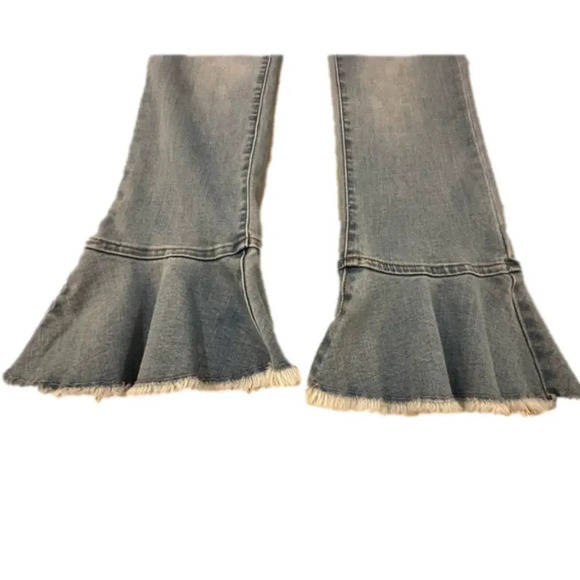 For the Republic Ruffle Trumpet Flare Fringe Bell Bottom Crop Jeans sz 2 / 25 - Picture 5 of 12